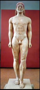 Anavysos Kouros，Kroisos的葬礼雕像c.530-520 BC（大理石）